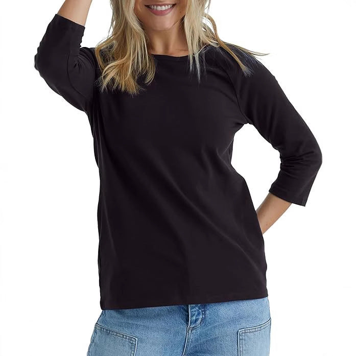 Dame afslappet langærmet skjorte med raglanærmer og trendy snit Stilla