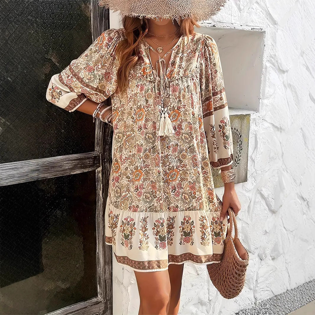 Dame floral sommerkjole Stilla