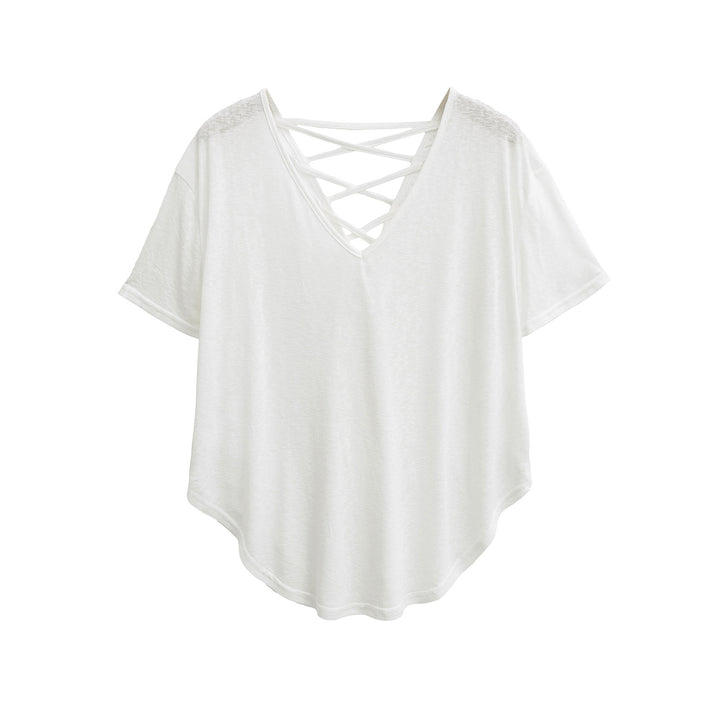 Dame afslappet T-shirt med raffineret rygdetail Stilla