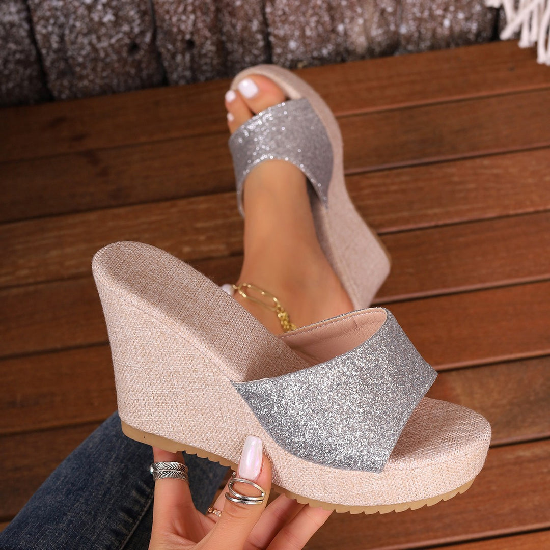 Dame Wedge-sandaler med glimmer og skridsikker sål Stilla