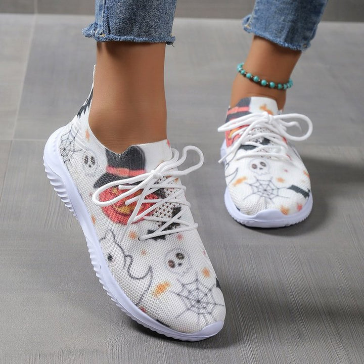 Dame Sporty Sneakers med Halloween-motiv og elastisk overdel Stilla