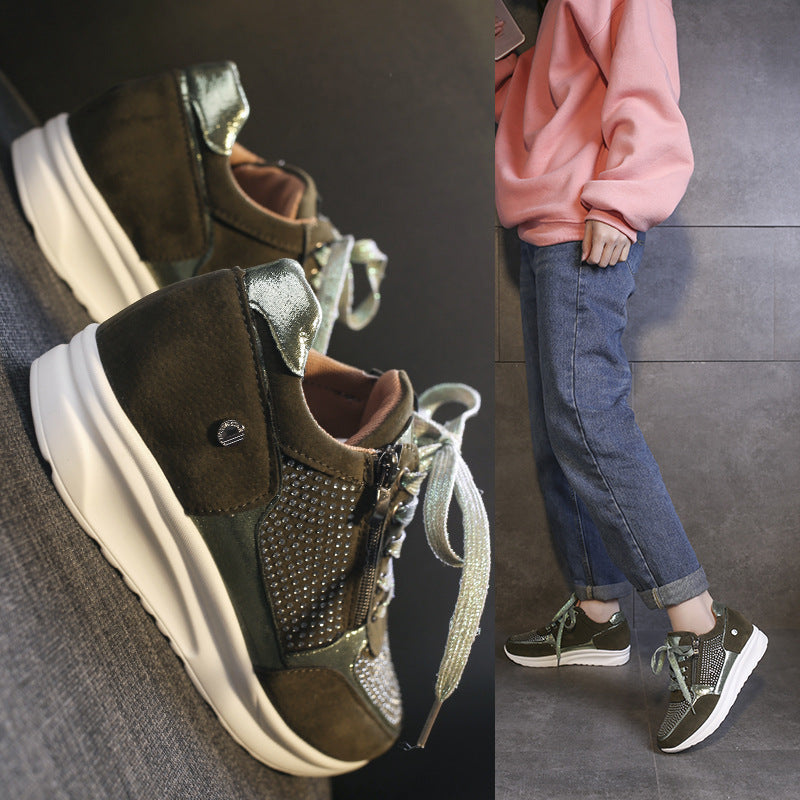 Dame mode Sneakers med glitrende accenter og komfortabel lynlås Stilla