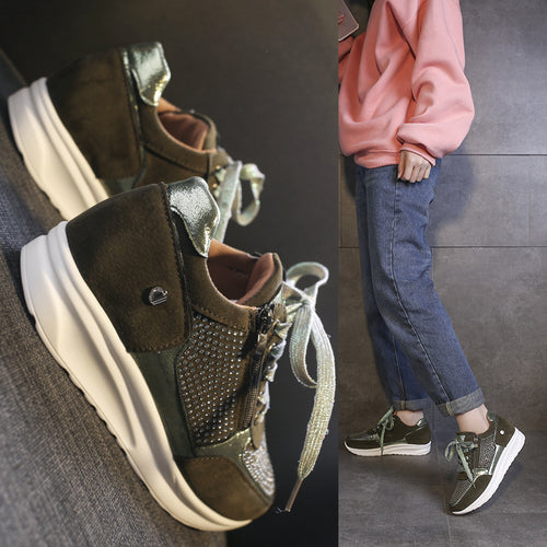 Dame mode Sneakers med glitrende accenter og komfortabel lynlås Stilla