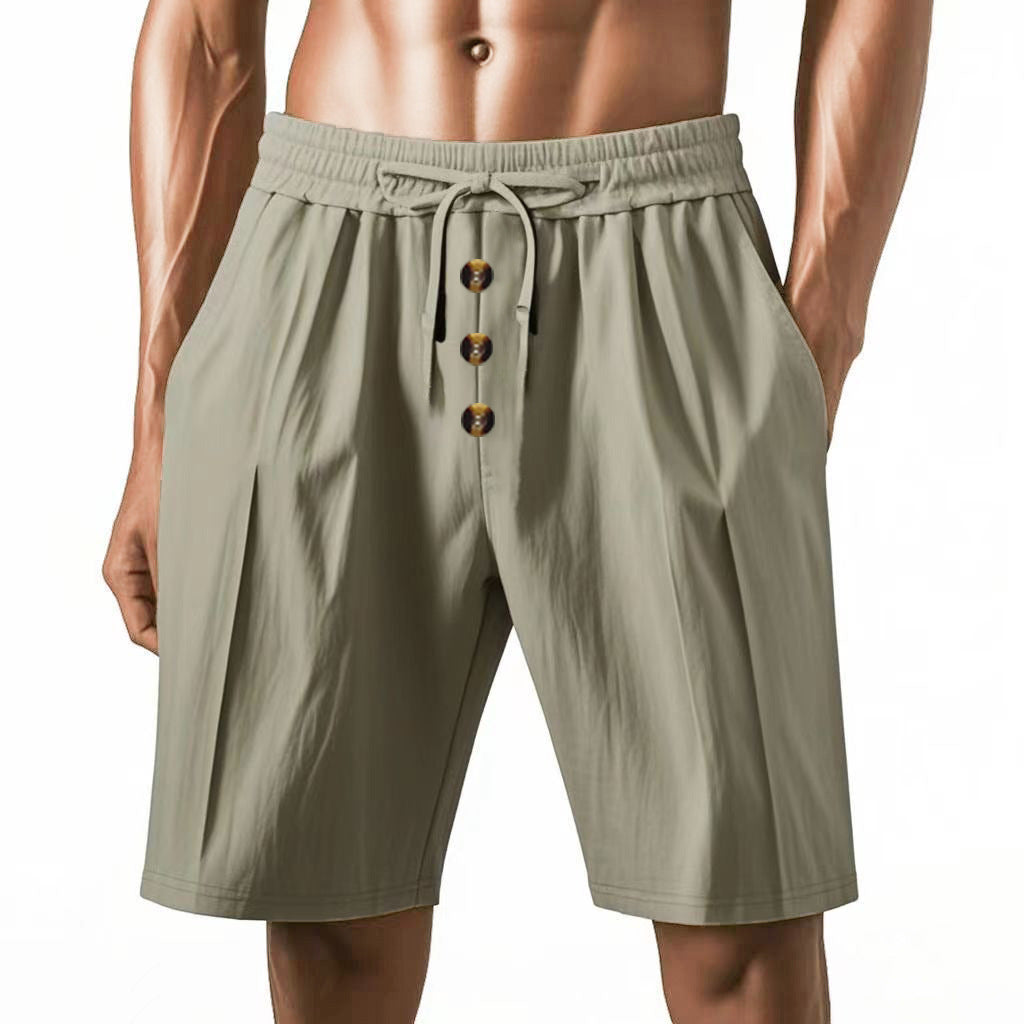 Herrer casual shorts med knapdetaljer og elastisk talje Stilla