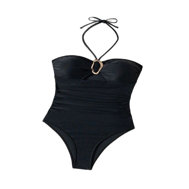 Damer Elegant Bandeau-badedragt med moderne cut-outs og stilfuldt smykkedetalje Skovae