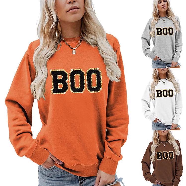 Dame sweatshirt med glitrende print Stilla