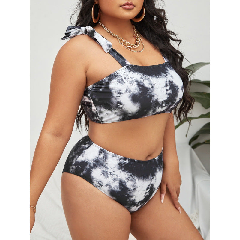 Dame bikini-sæt med høj talje og trendy crop-top Skovae