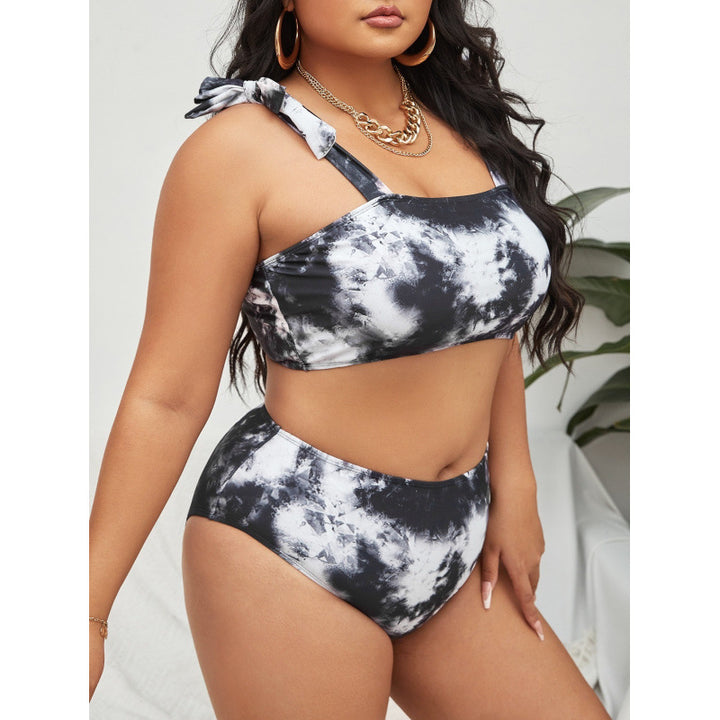 Dame bikini-sæt med høj talje og trendy crop-top Skovae