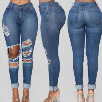 Dame Ripped Jeans med høj talje Stilla