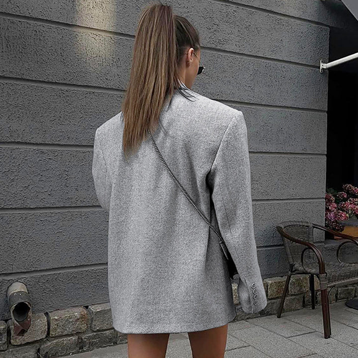 Dame Oversized Blazerjakke i uldblanding med elegant snit Stilla