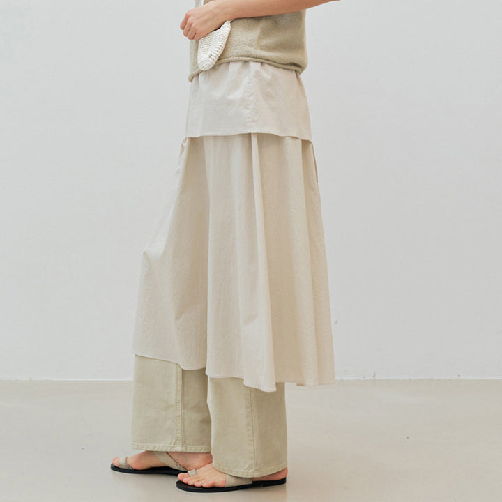 Damer Maxi-nederdel med unikt lag-design Stilla