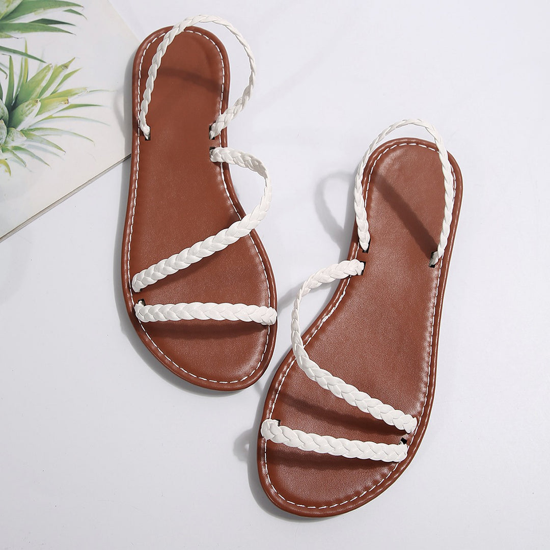 Dame flade flettede sandaler med komfortabelt fodseng og elegant design Stilla