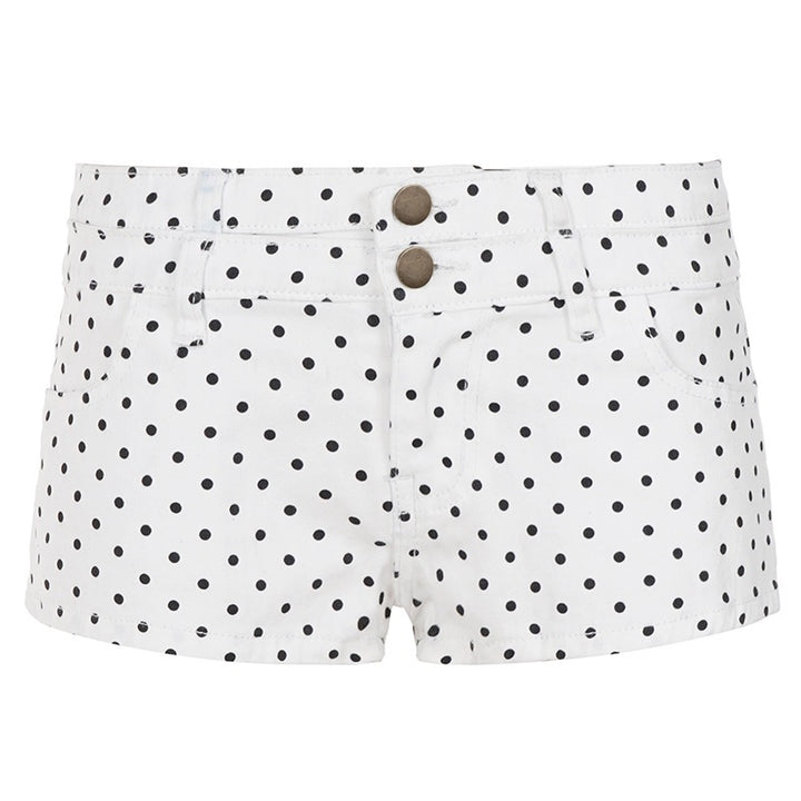 Dame Mode Shorts med moderne punktdesign og høj talje Skovae
