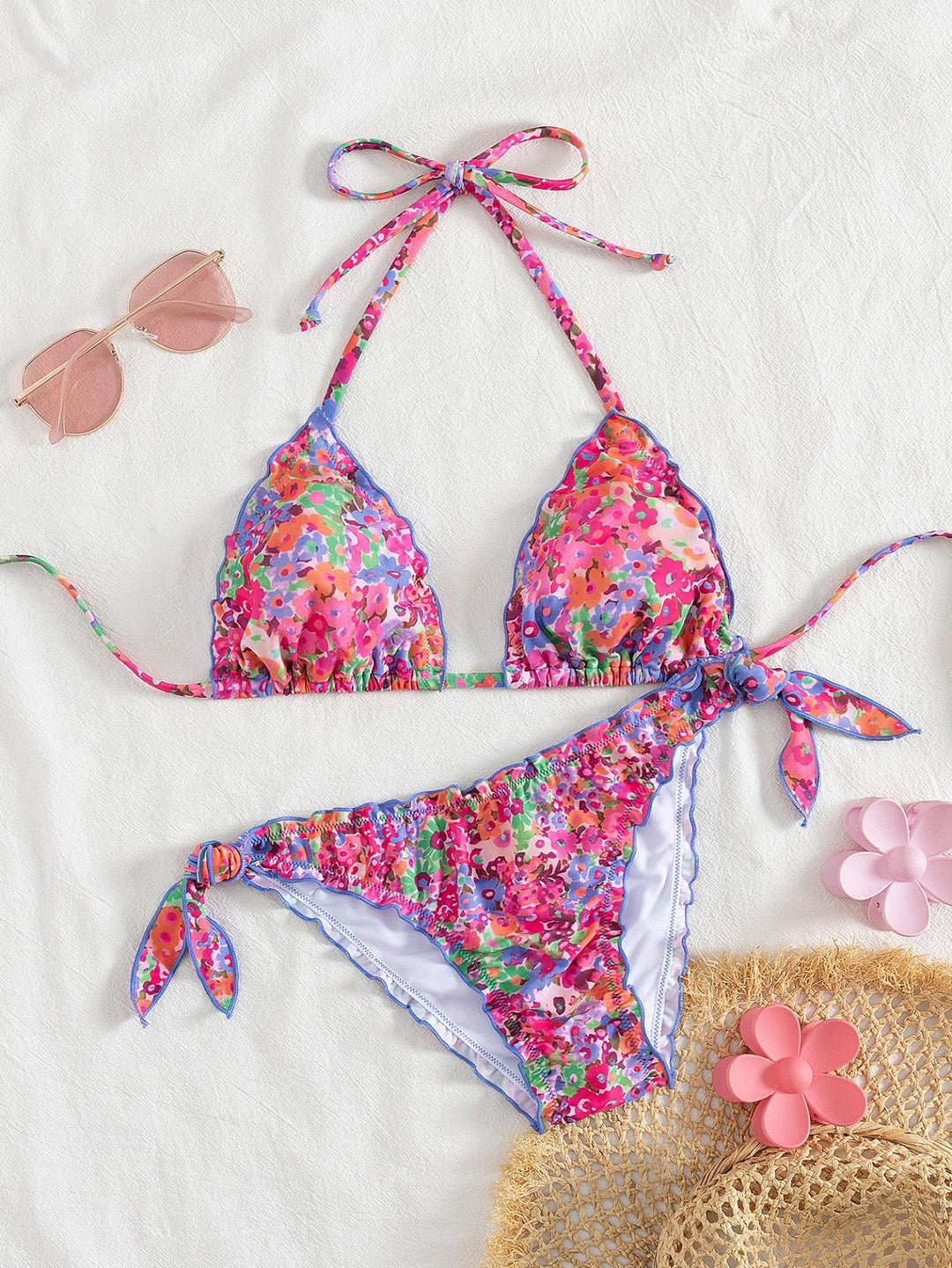 Damer floral mønstret trekant-bikini Skovae