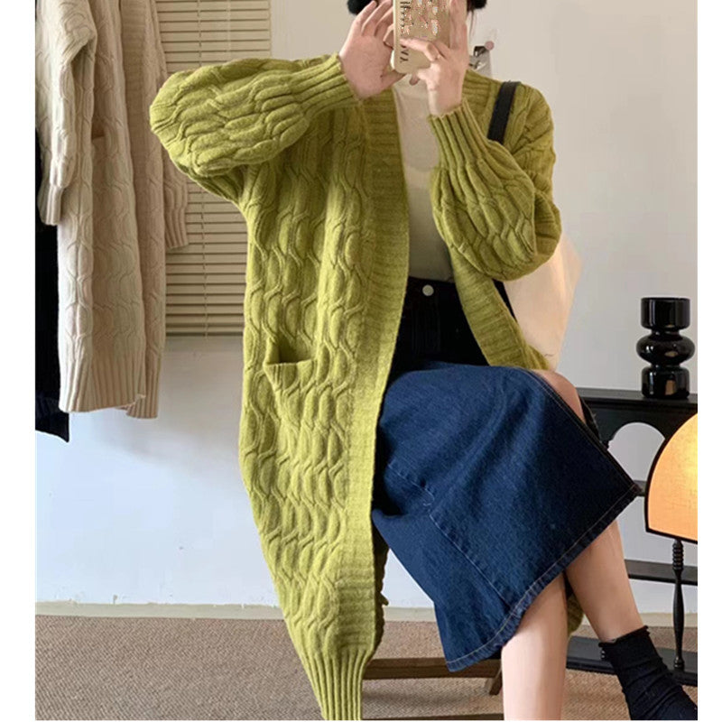 Kvindernes chunky cardigan med lommer og V-hals Stilla