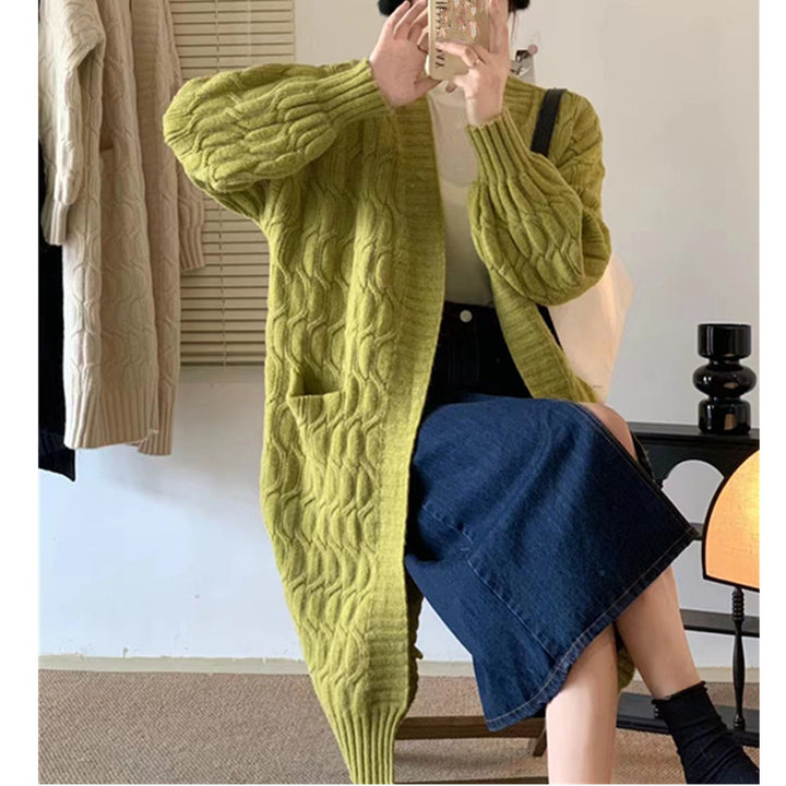 Kvindernes chunky cardigan med lommer og V-hals Stilla