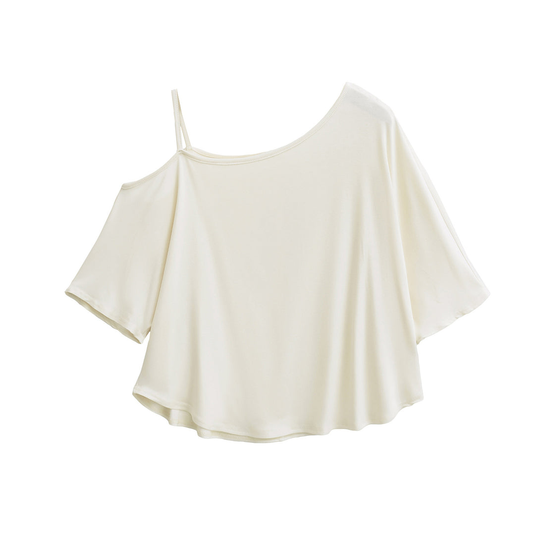 Damer afslappet off-shoulder top med asymmetrisk design og brede ærmer Stilla