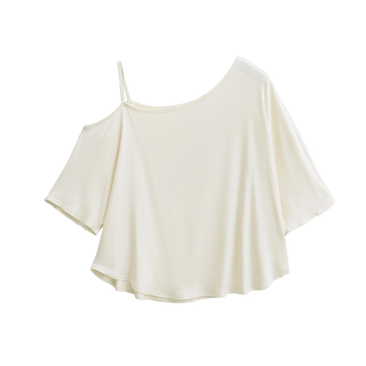 Damer afslappet off-shoulder top med asymmetrisk design og brede ærmer Stilla