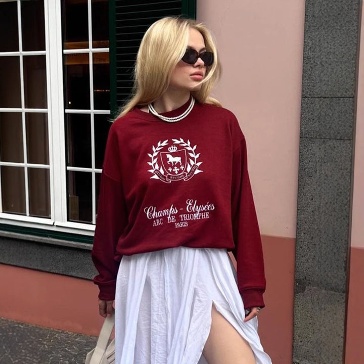 Dame afslappet sweatshirt med moderne logo-design og oversized pasform Stilla