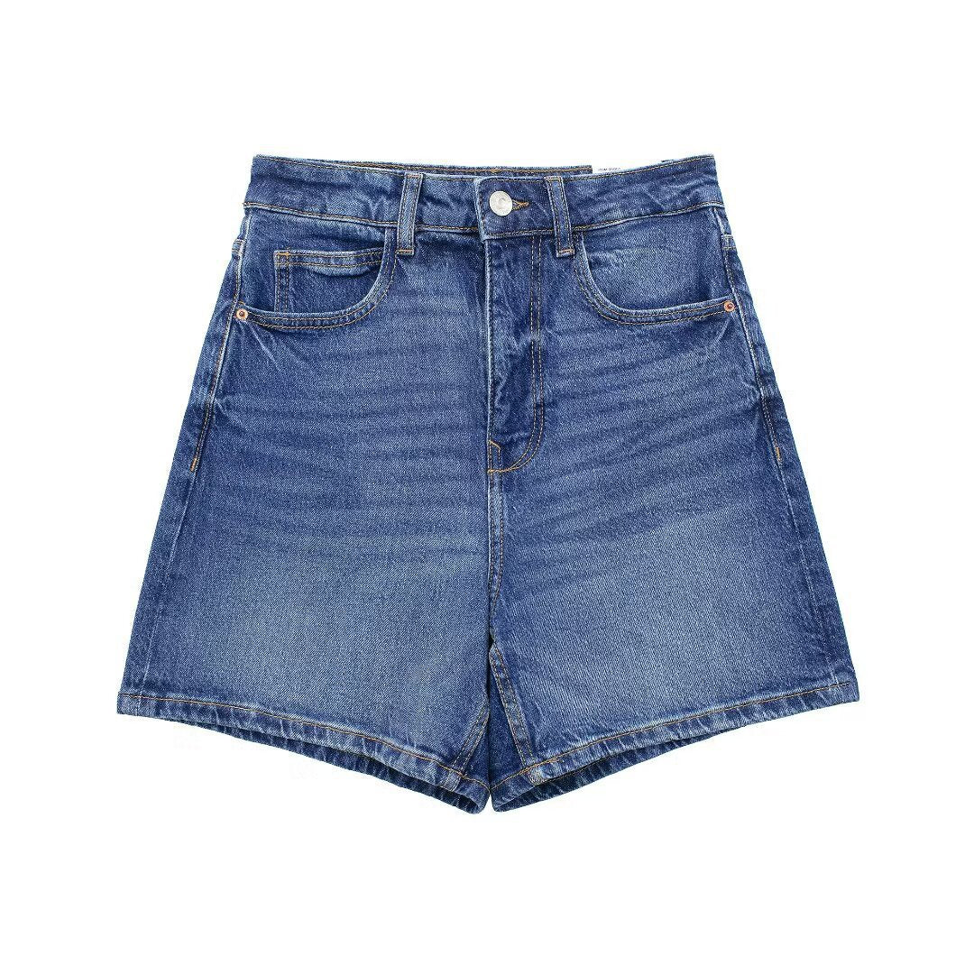 Dame jeansshorts i afslappet vintage-stil med høj talje Skovae