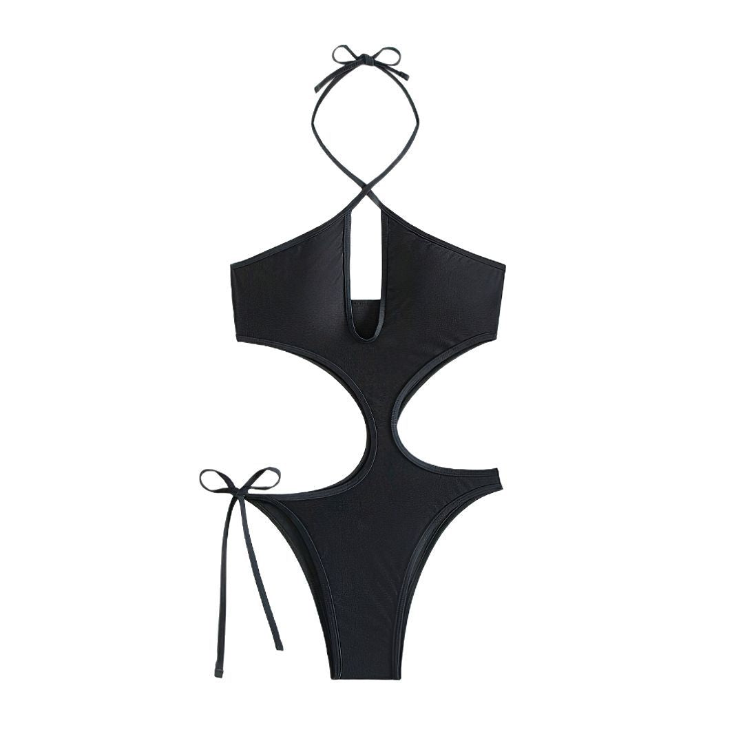 Dame one-piece badedragt med trendy cut-out design Skovae