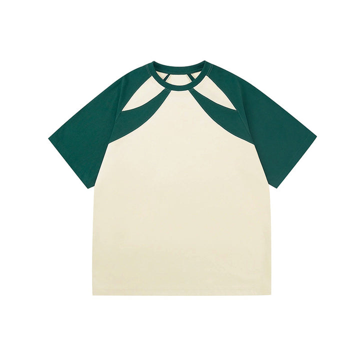 Dame farveblokeret afslappet T-shirt med unikt cut-out-design Stilla