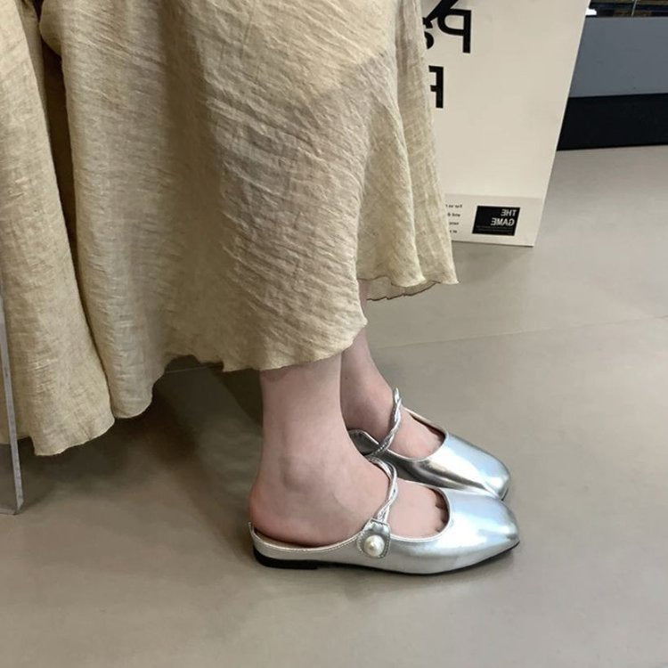 Dame elegante Mules med moderne perleaccent og komfortabel blokhæl Stilla