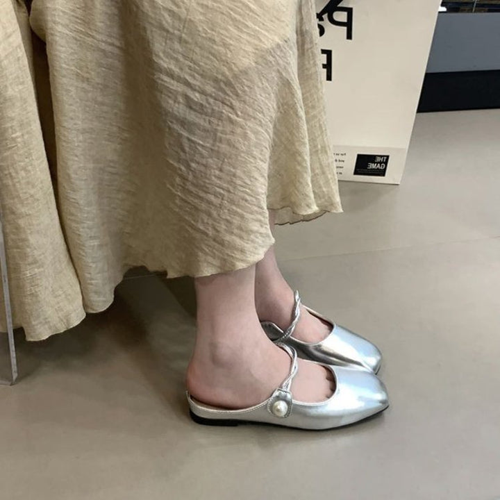 Dame elegante Mules med moderne perleaccent og komfortabel blokhæl Stilla