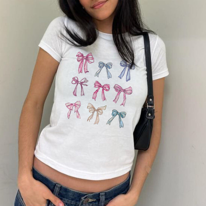 Dame T-shirt med dekoreret hjerte-motiv Skovae