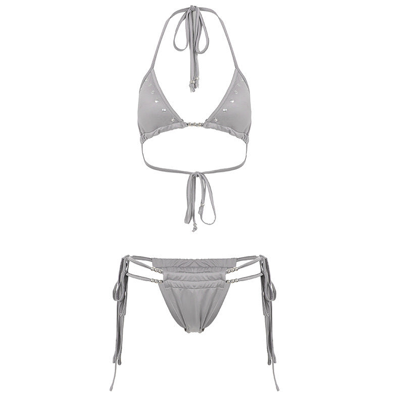 Dame bikini-sæt med moderigtigt triangel-design og justerbare stropper Skovae