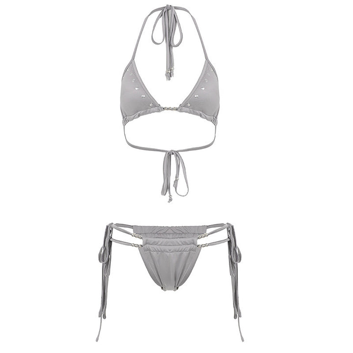 Dame bikini-sæt med moderigtigt triangel-design og justerbare stropper Skovae