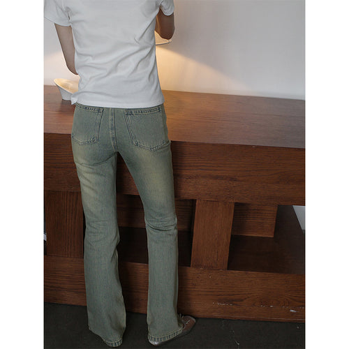 Dame Bootcut Jeans i feminint Vintage-design med høj talje og komfortabel pasform Stilla
