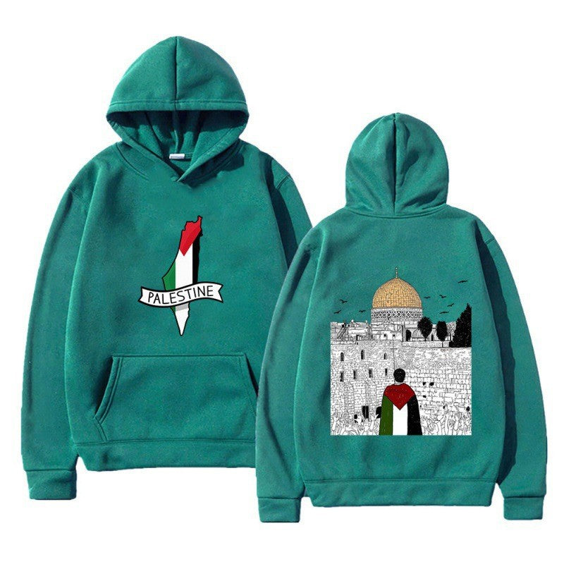 Kvinders hoodie med kulturelt motiv og unikt grafisk design Skovae