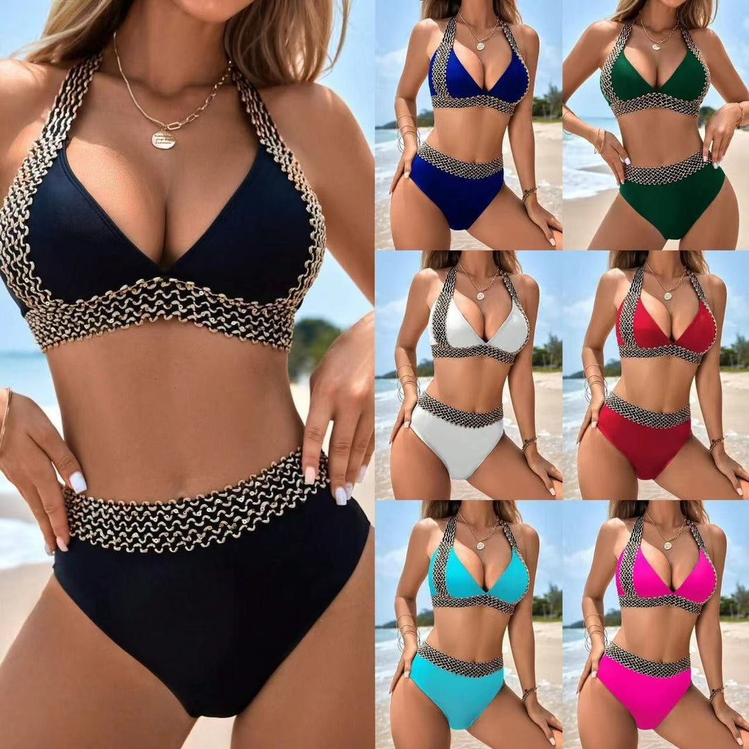 Dame Højskåret Trekant-Bikini-Sæt Stilla