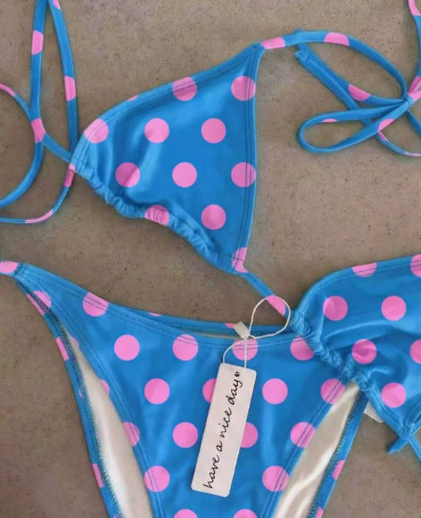Dame Triangel-Bikini med prikkemønster Skovae