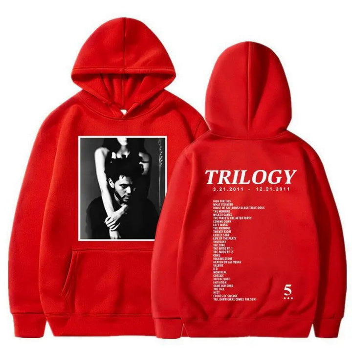 Dame hoodie med kunstnerisk fotoprint og unik skrift Skovae