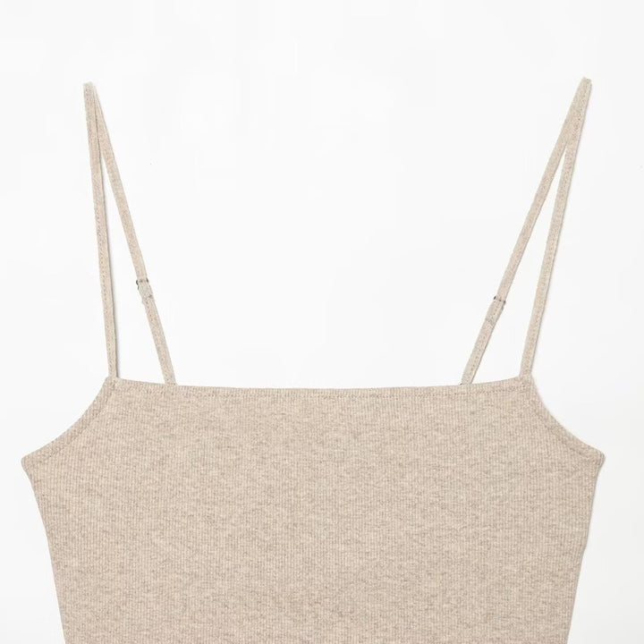 Dame Crop-top med glitrende pailletter og smalle stropper Skovae