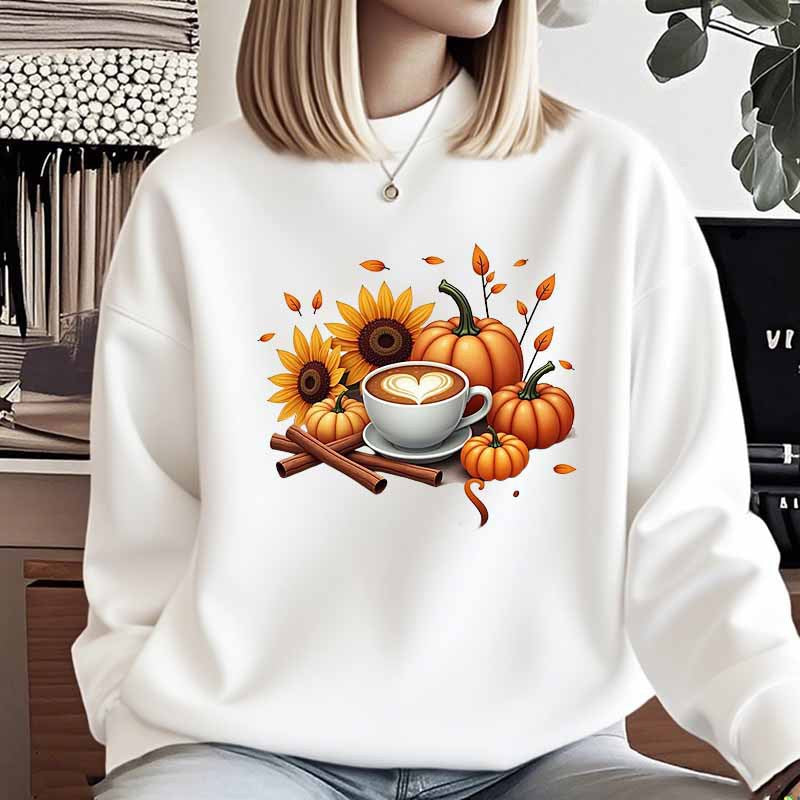 Dame sweatshirt med efterårsdesign og specialtrykt Stilla