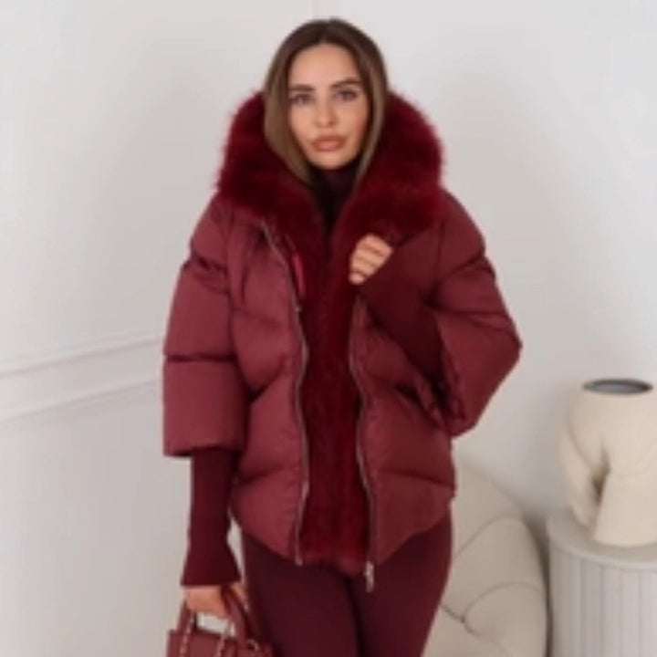 Kvinders vinterjakke med luksuriøs faux fur krave og polstret design Stilla