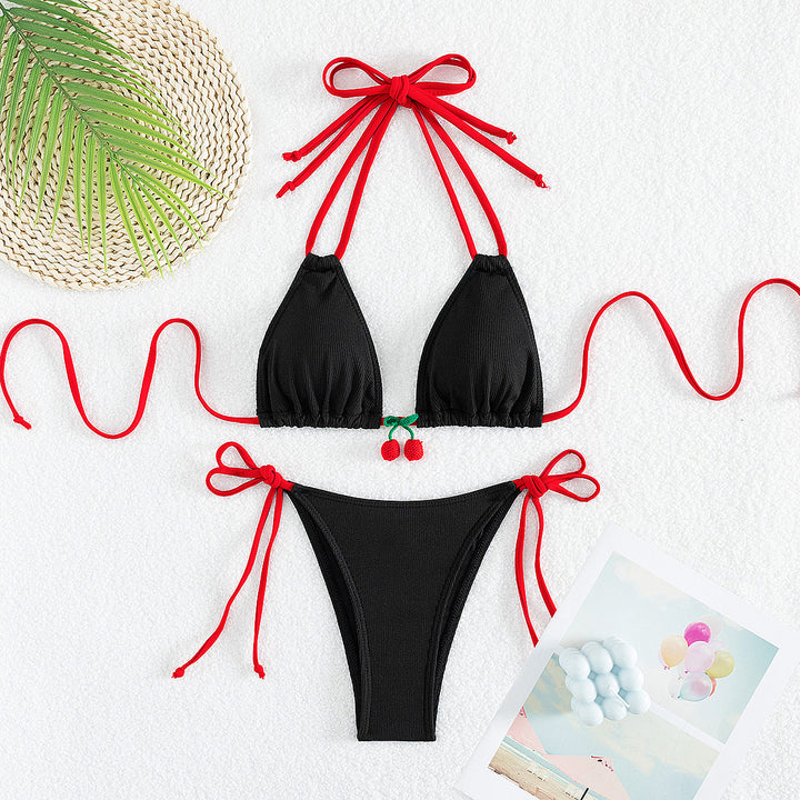 Kvinder Triangel-Bikini med legende bånd og frugtigt detalje Skovae