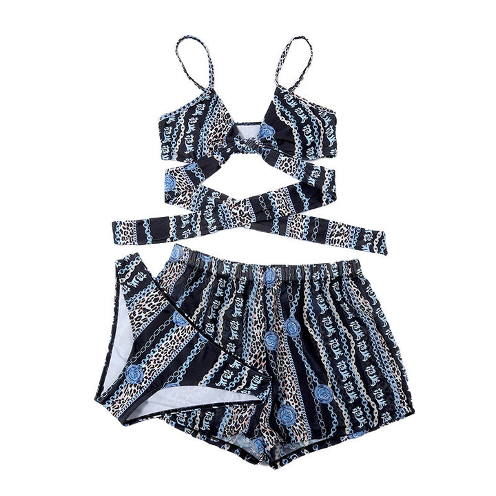 Damernes bikini-sæt med moderne indpaknings-top og afslappede shorts Stilla
