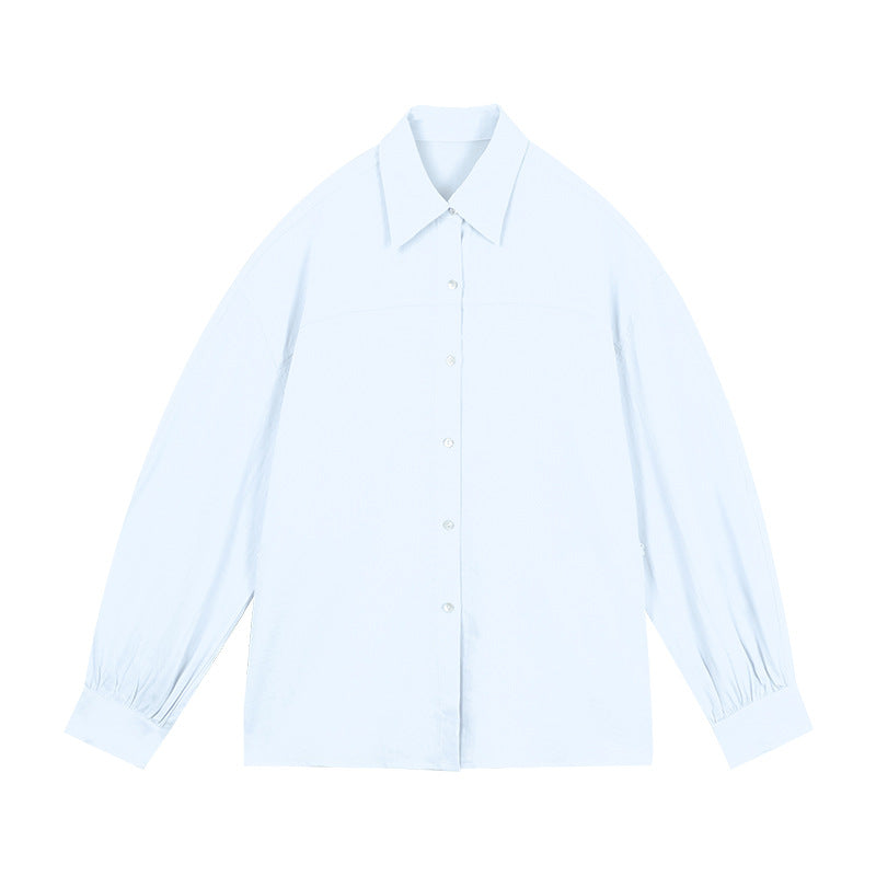 Dame Oversized Skjorte bluse i åndbart stof med stilfuld krave Stilla