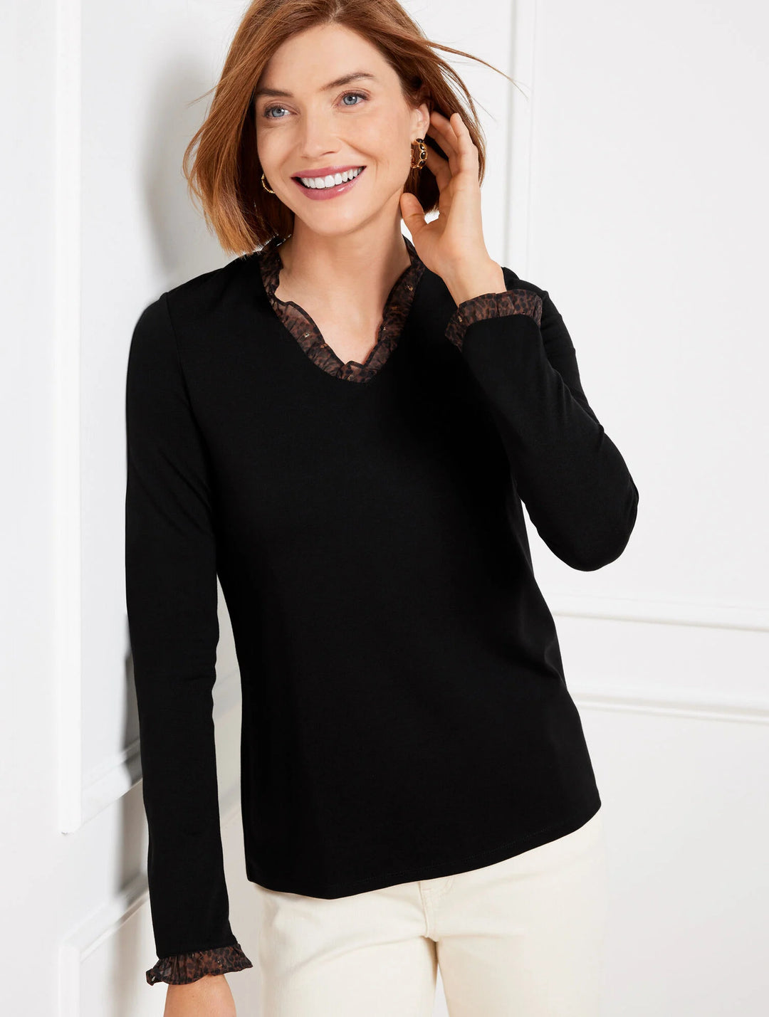 Damer elegant top med fine spidse ærmer Stilla