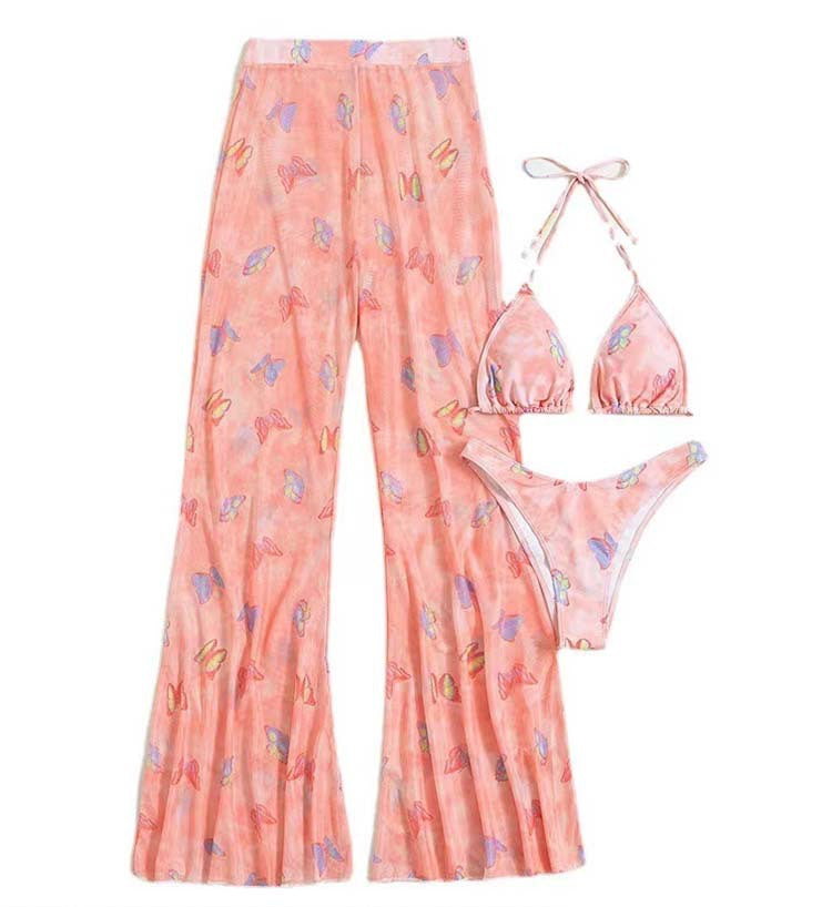 Dame Flared Strandbukser og Triangle Bikini Sæt Stilla