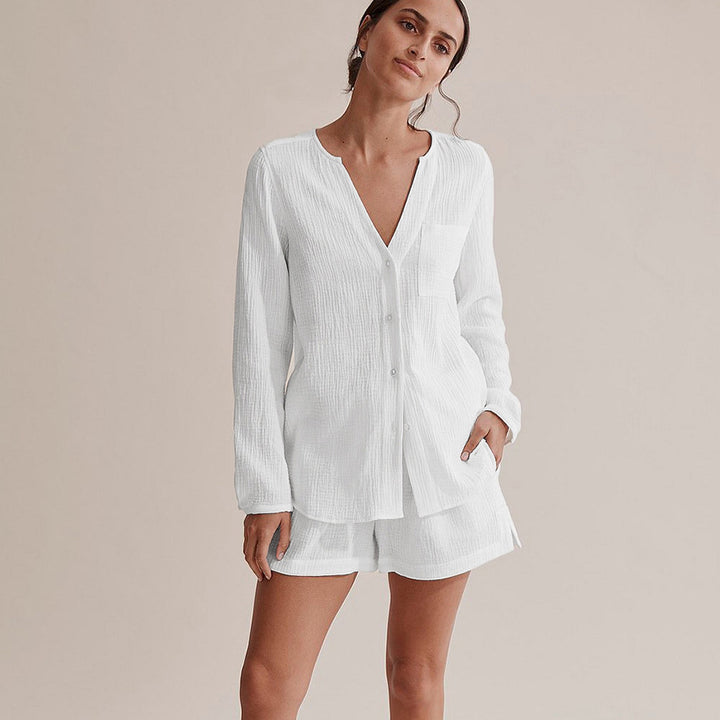 Dame Cozy Button-Up Loungewear Set Stilla