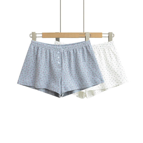 Dame bomuldsshorts med blomsterprint og komfortabel elastisk talje Stilla