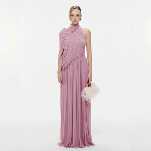 Dame Elegant wrap dress with asymmetric design and flowing drape Skovae
