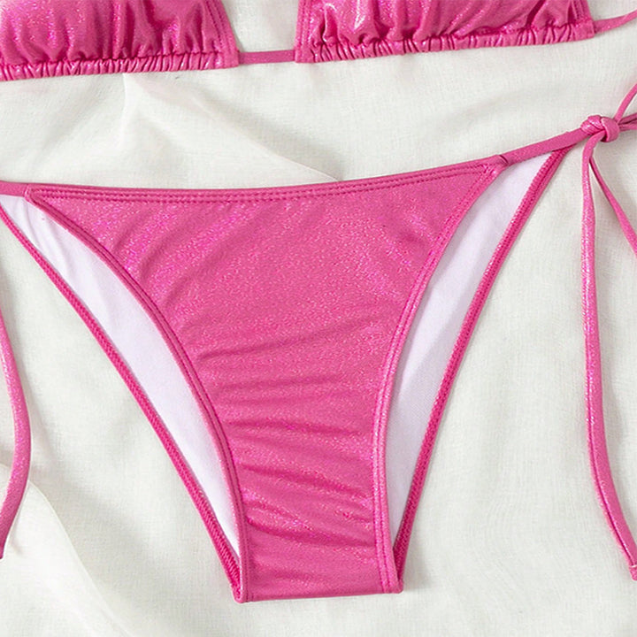 Damer højskåret skinnende bikini Skovae