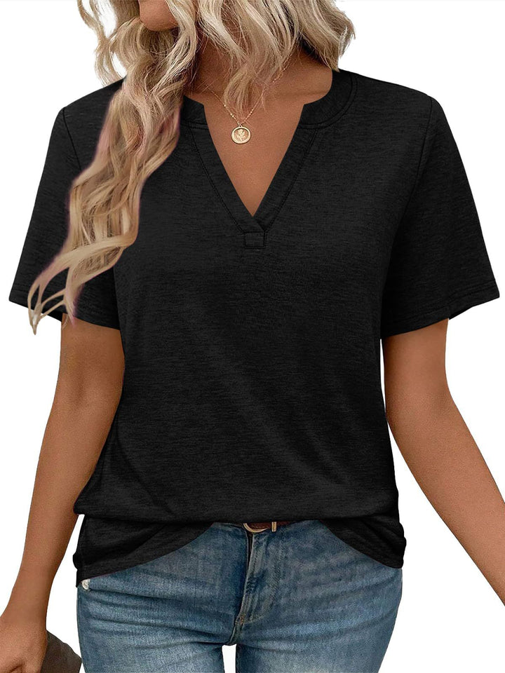 Dame Relaxed Fit V-Udskæring T-Shirt Stilla