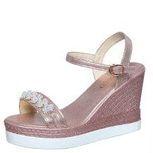 Dame Wedge-sandaler med elegante glimmer accenter og justerbar rem Stilla
